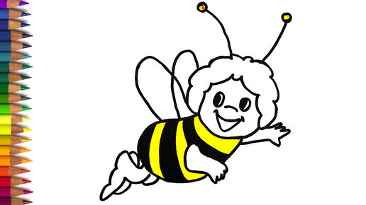 Пчела раскраска для малышей