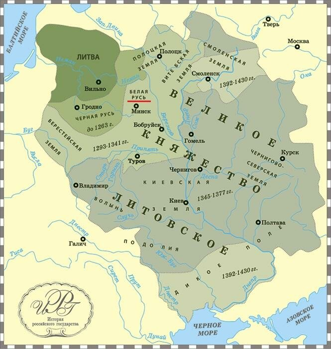 Литовское княжество в 14 веке карта