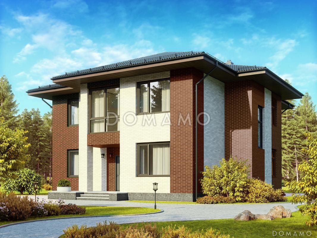 D1889 – проект двухэтажного дома из газобетона на сайте domamo.ru