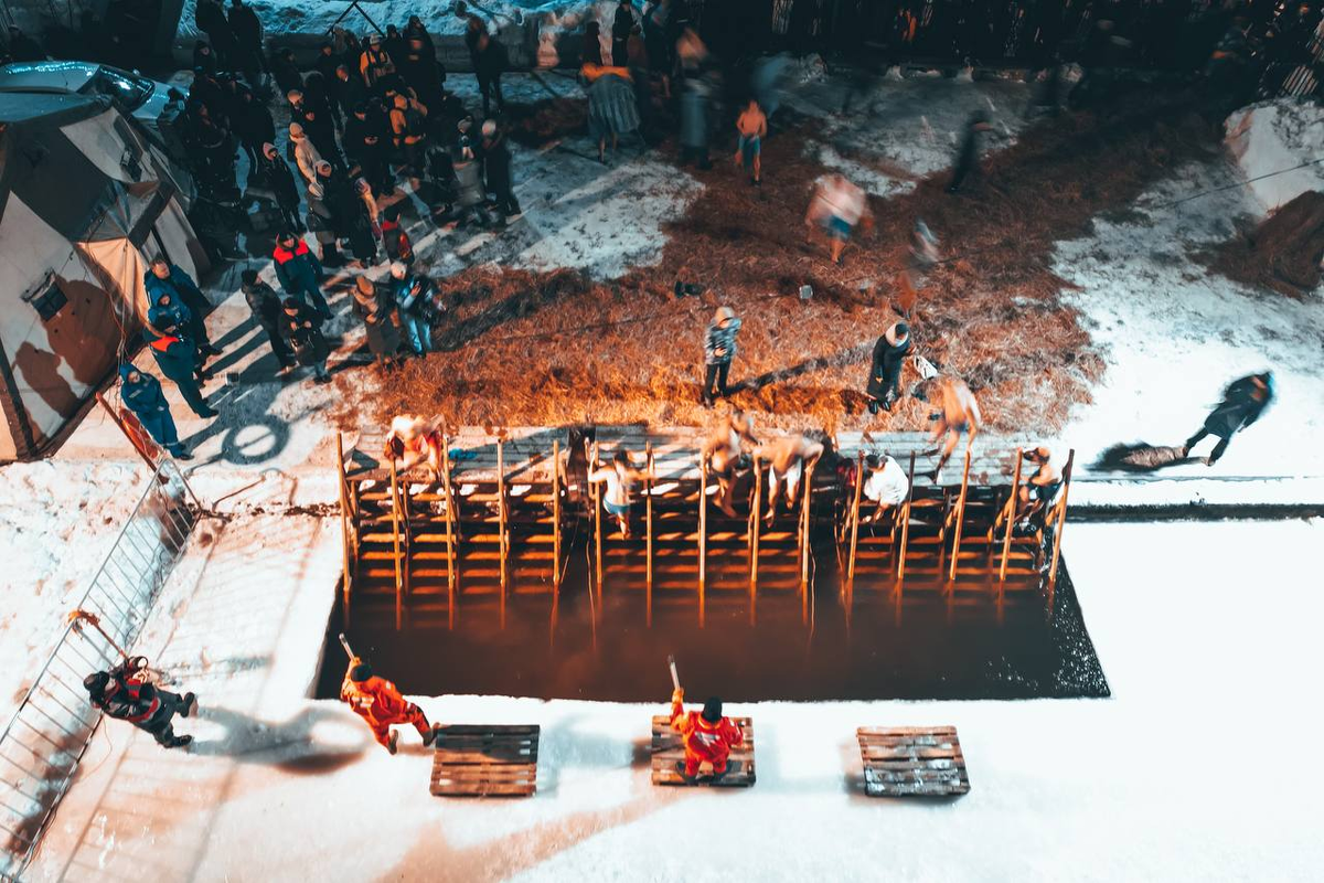 Крещение,  Колонистый пруд, Пушкин. Фото автора