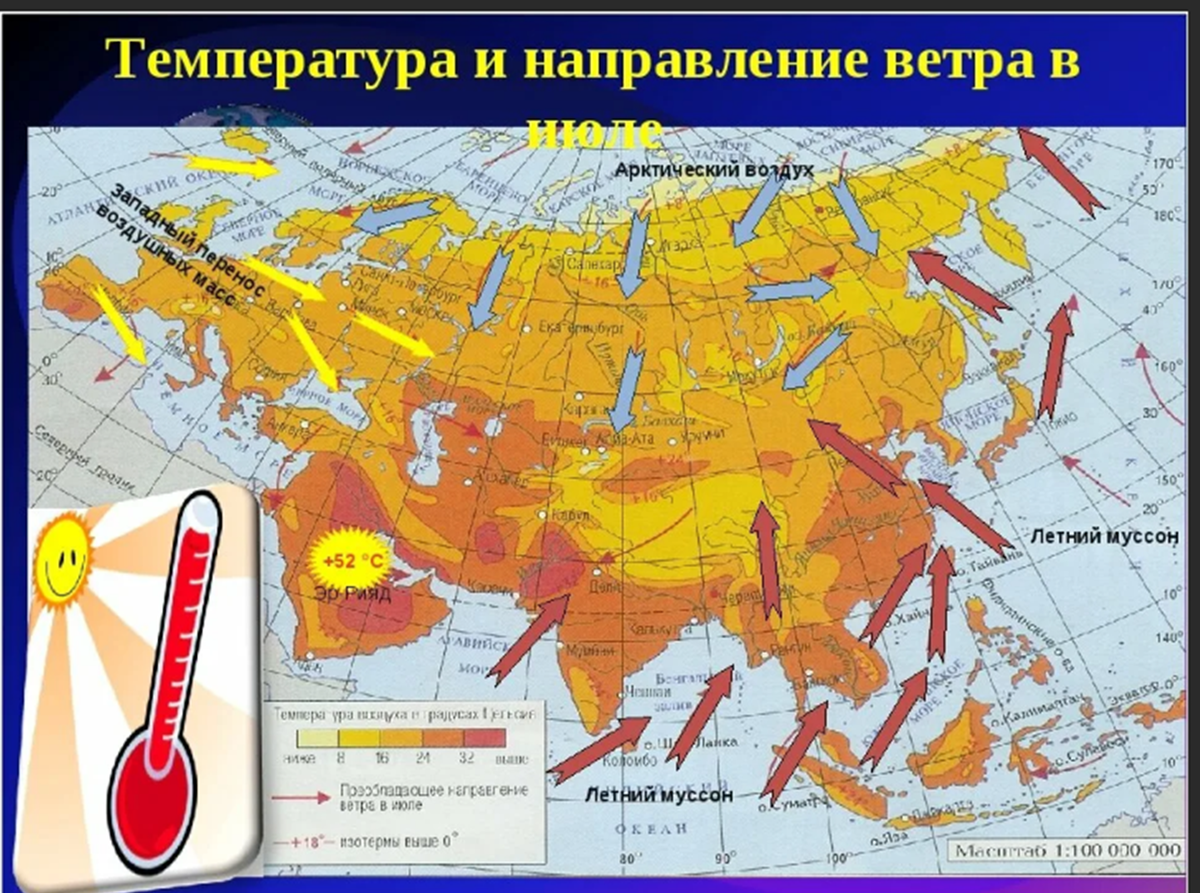 Среднегодовая температура евразии. Направление ветров Евразии. Воздушные массы Евразии на карте. Климатическая карта Евразии.