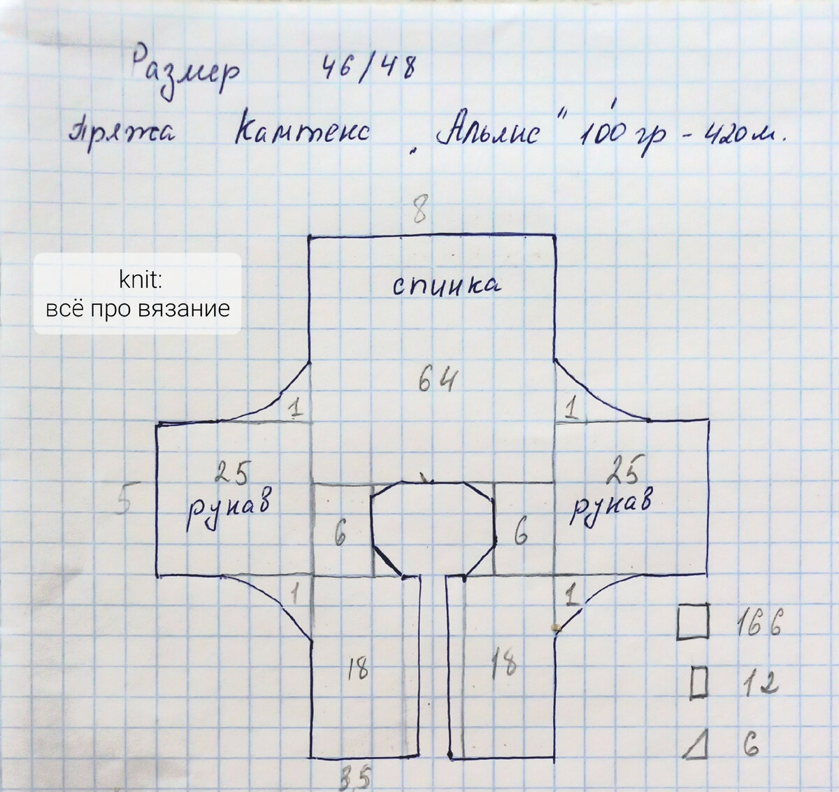 Полная схема изделия. Одна клетка равняется одному ажурному квадрату.