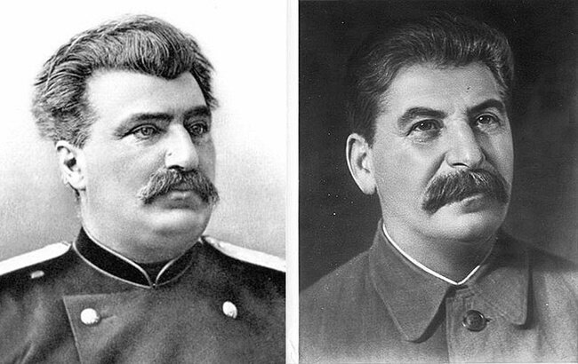 Известны случаи, когда обыватели путали портреты вождя и ученого.