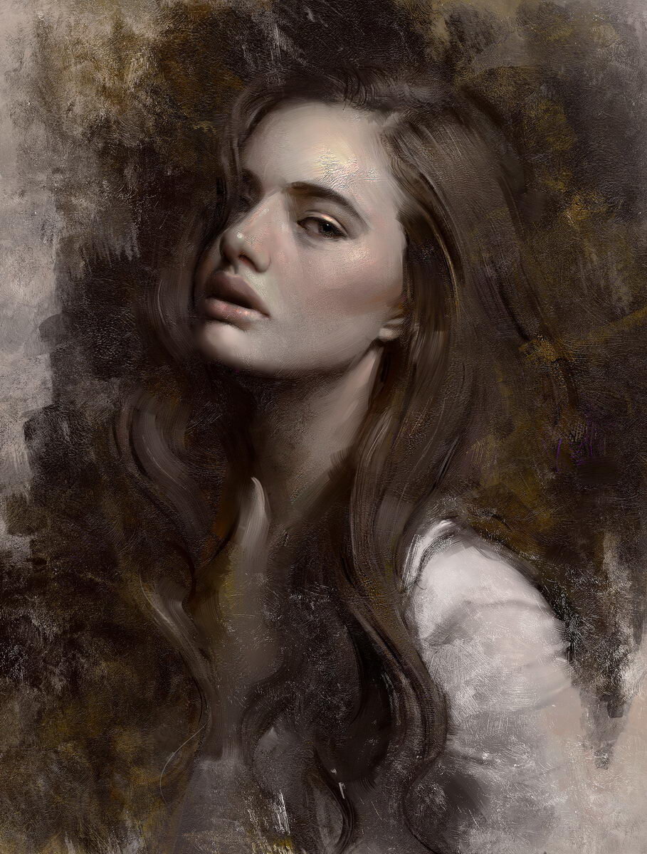 Художник Жюстин Флорентино. Женский портрет. https://chitatel-zhuzhu.livejournal.com/2829506.html