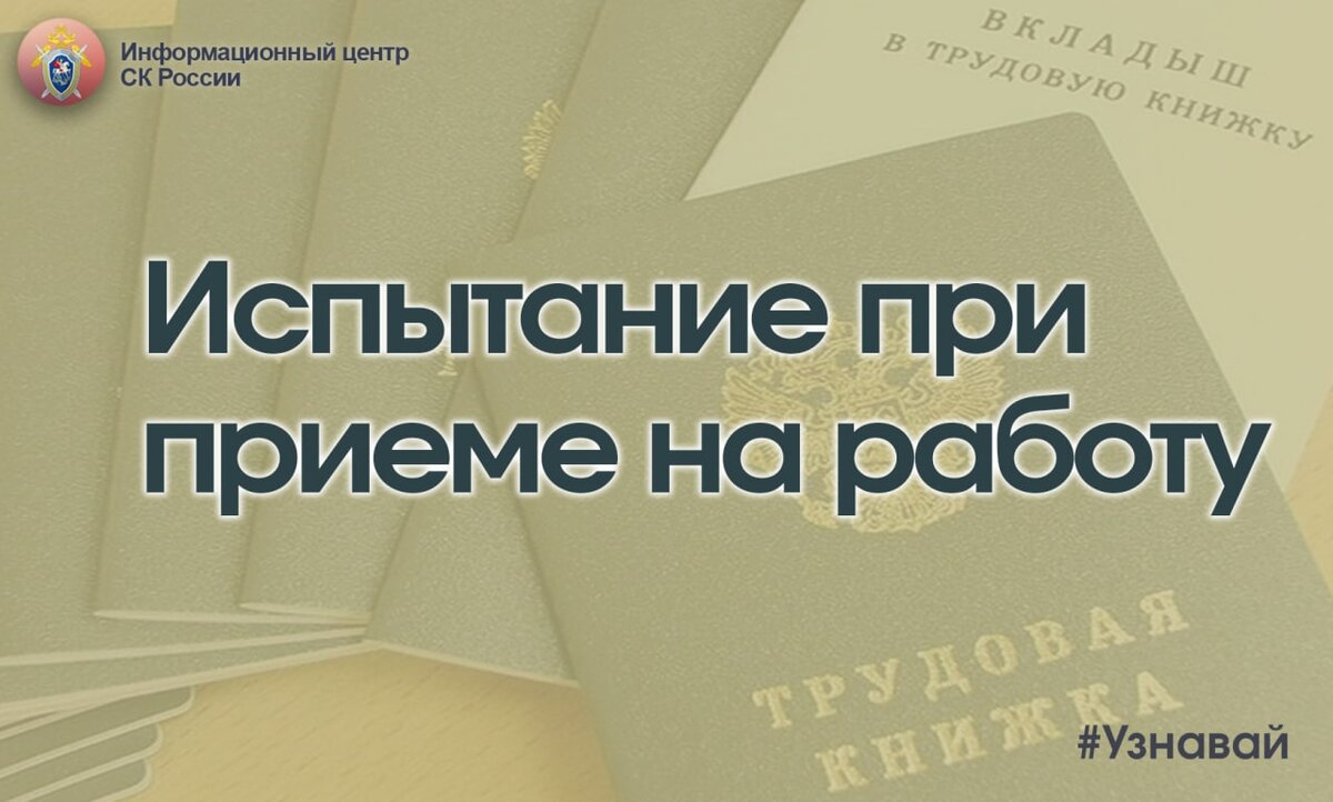 Испытание при приеме на работу | Информационный центр СК России | Дзен