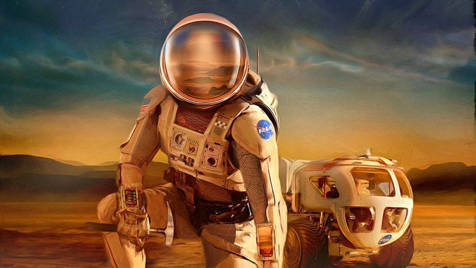 Планета Марс и человек. Арт. Фото в свободном доступе.