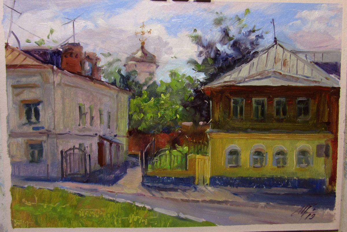 "Старый Владимир", картон, масло, 2019 г.