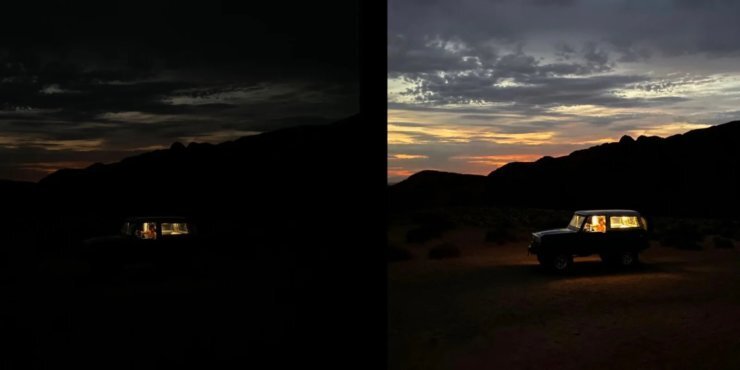    Посмотрите, насколько ярче ночной режим делает фотографии.