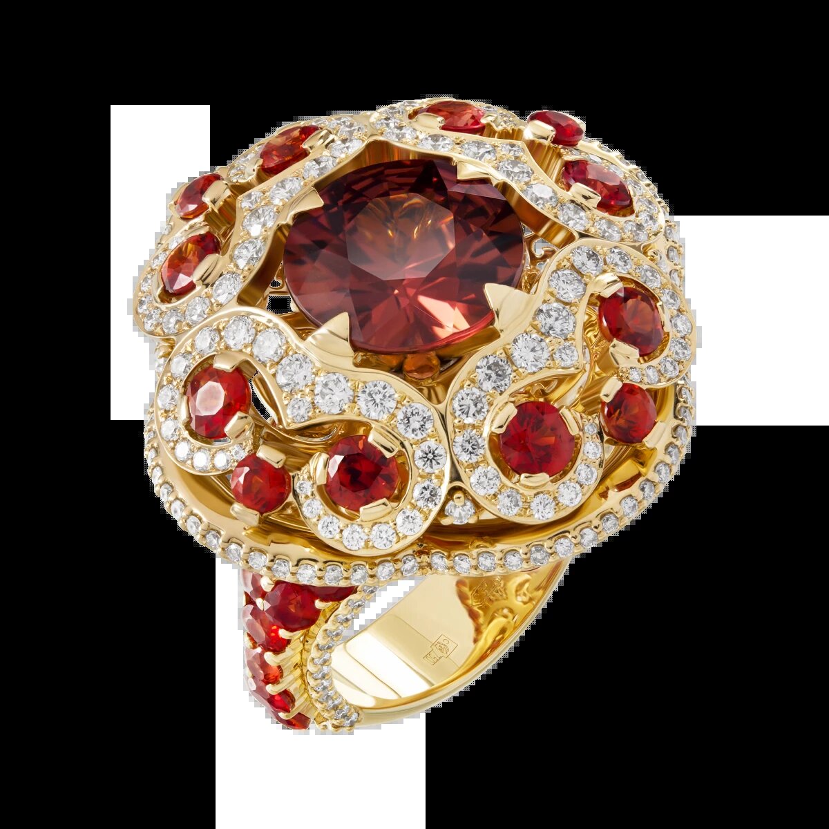 На фото: Кольцо с цирконом "Русская рулетка" 