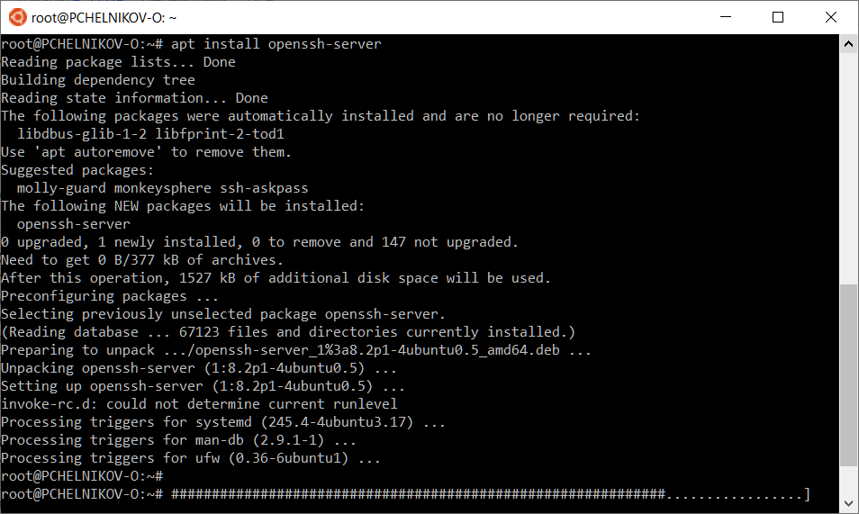 Wsl password. Конфиг.