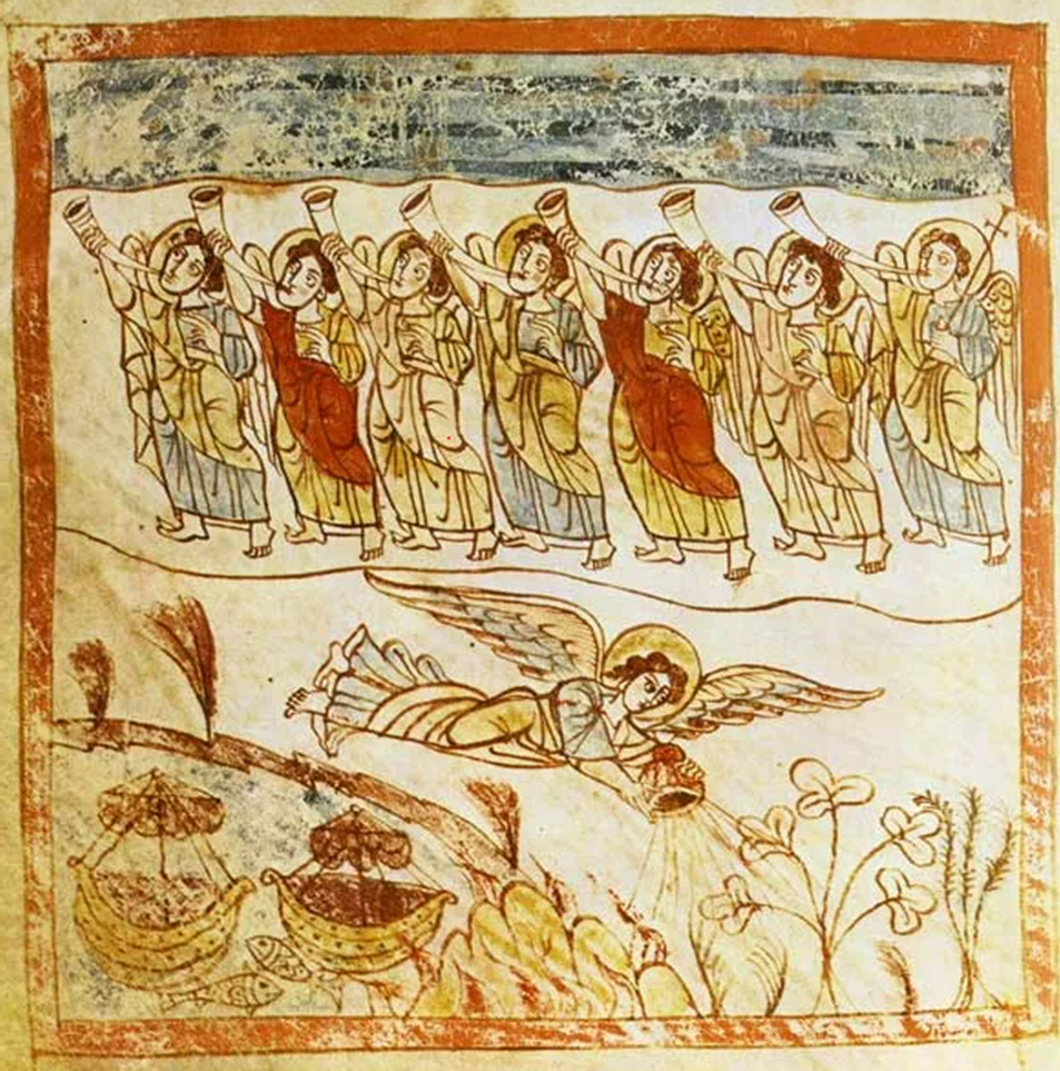 Старинная иллюстрация к Апокалипсису Иоанна Богослова (источник: яндекс-дзен)