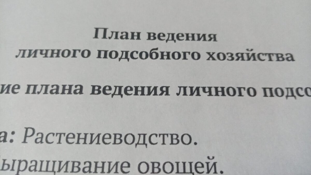 План веления личного подсобного хозяйства. Фото автора канала "Право.Знайка".