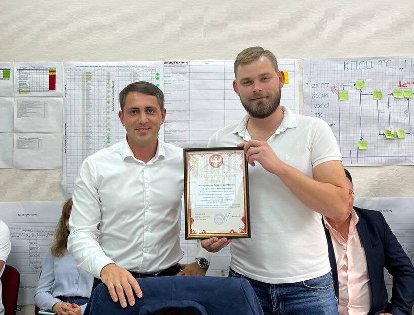 Генеральный директор ООО «Торговый дом «Агротехник» Андрей Ядыкин и руководитель проекта от РЦК Андрей Александров 