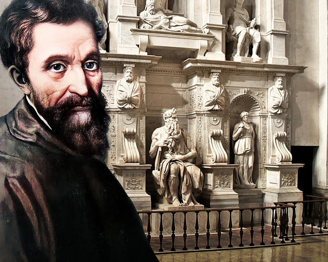 1. Микеланджело Буонарроти — итальянский скульптор, художник, архитектор и поэт & Законченная гробница в Сан-Пьетро-ин-Винколи