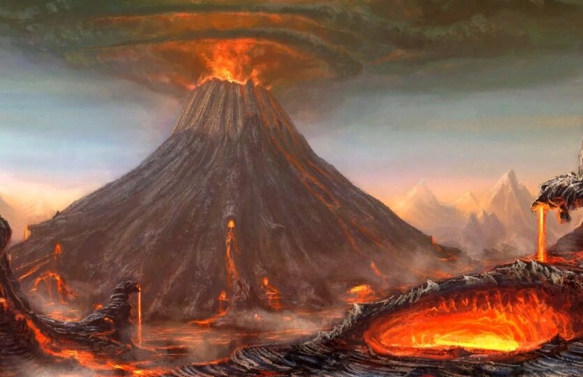 Картинка. Извержение вулкана.