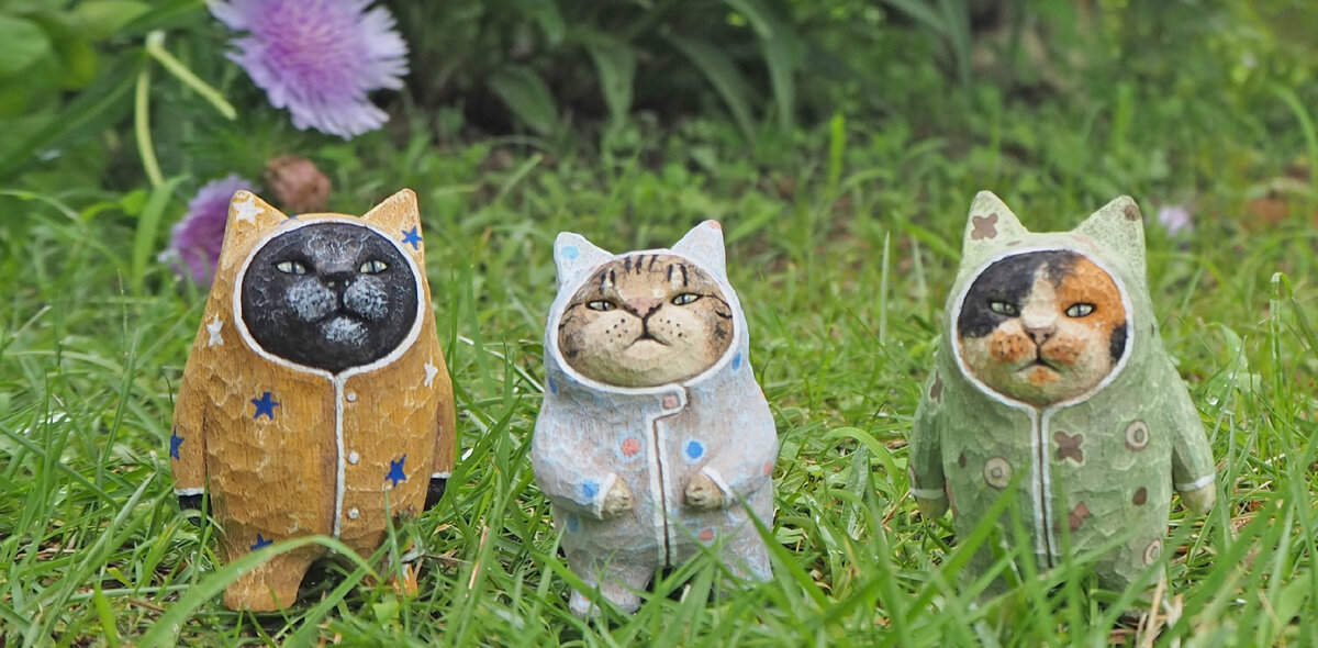 Любители и почитатели котиков, посвящаю этот пост вам :) Широ Мофусан (@shiro_mofusan) — японский художник, который создает милых и очаровательных кошек из дерева, уделяя особое внимание их мимике.-3
