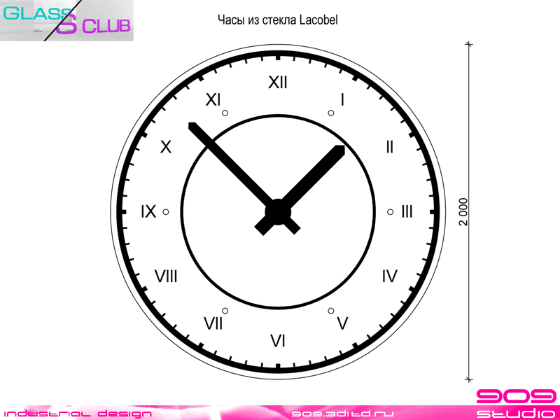 Часы из стекла от GlassClub. Дизайнер - Павел Сапов.