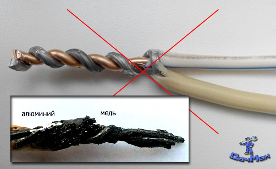 Скрутка медь с алюминием. Соединение меди и алюминия 10 КВТ. Соединить медь с алюминием. Соединение медного и алюминиевого провода.