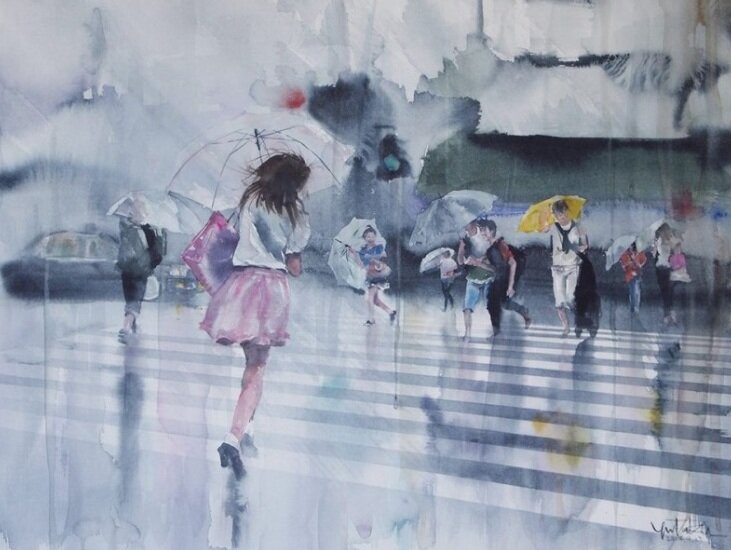 Удивительные кошки: потрясающие живые акварели по-сыромуот Ю. Мураками