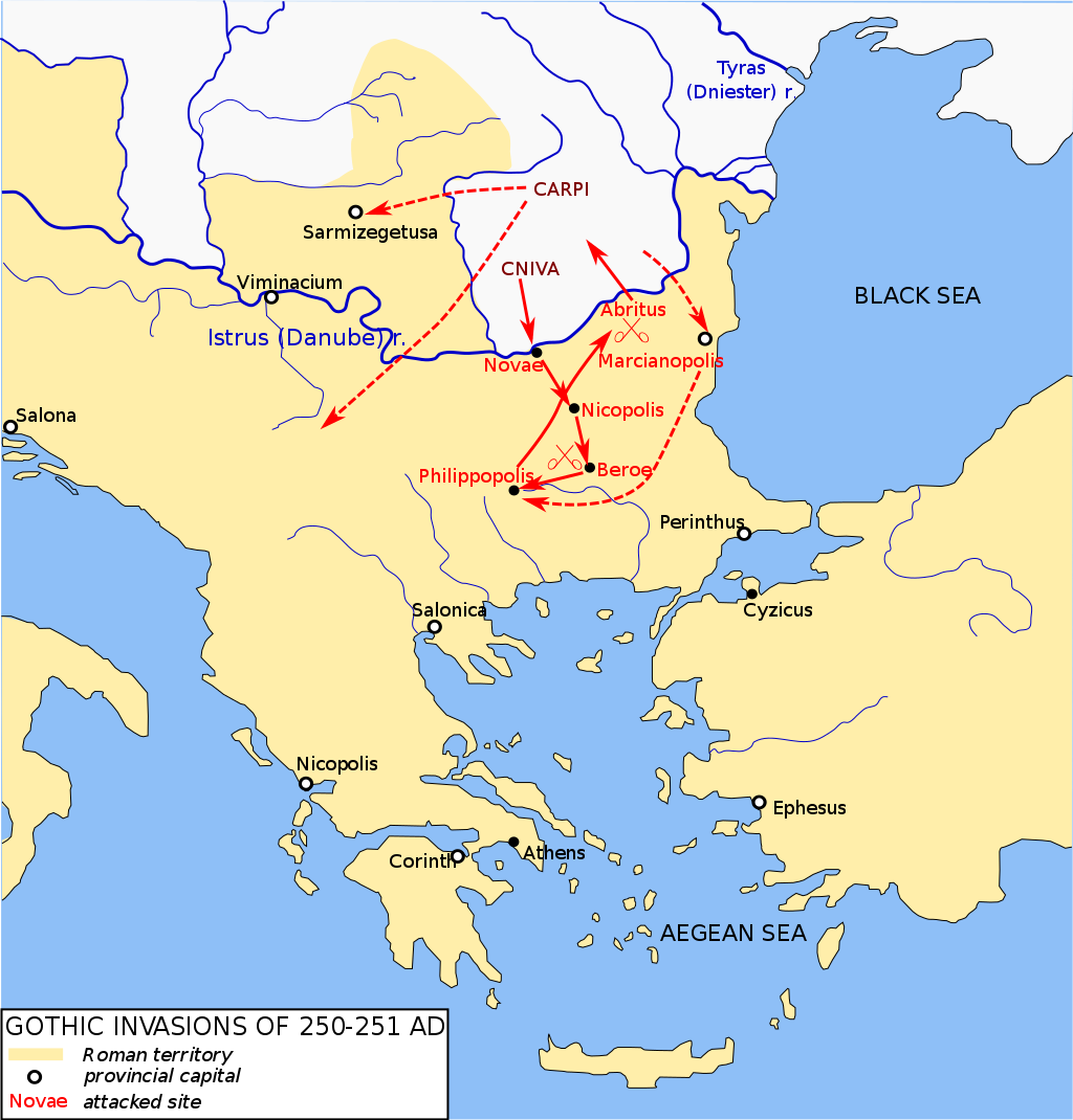 Вторжение готов в римскую империю карта
