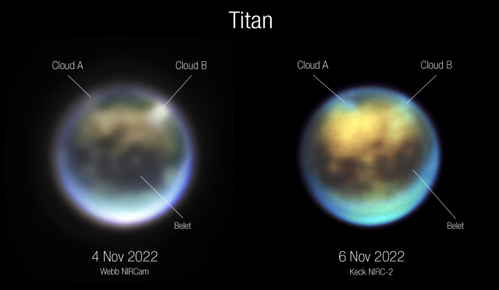   NASA, ESA, CSA, W. M. Keck Observatory, STScI, Webb Titan GTO Team