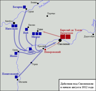 Положение войск в начале августа, накануне Смоленского сражения
