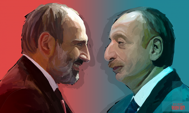    Никол Пашинян и Ильхам Алиев Иван Шилов © ИА REGNUM