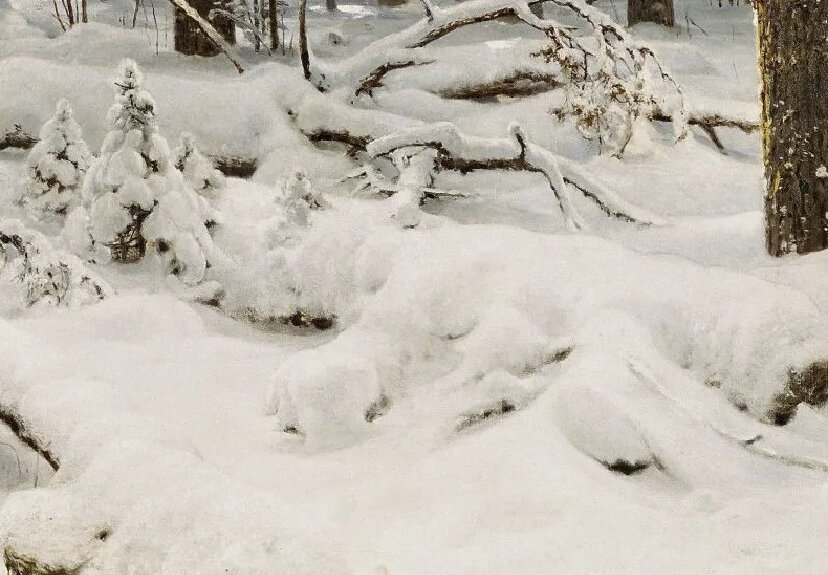 Снежные бугорки. Фрагмент картины «Зима»
