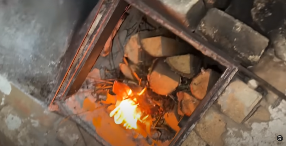 Растопили печь.
