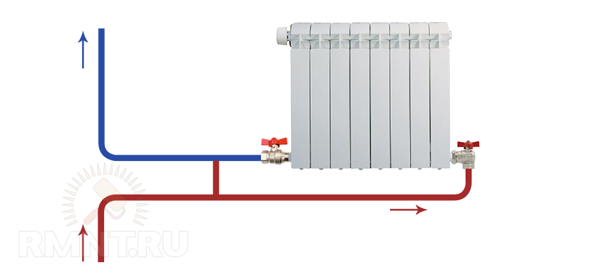 Диагональный отопление радиатор. Радиатор Тип 22 с нижним подключением однотрубная система отопления. Однотрубная система отопления подключение радиаторов. Клапан радиаторный для подключения снизу-снизу. Блок для однотрубной системы с нижней подводкой.