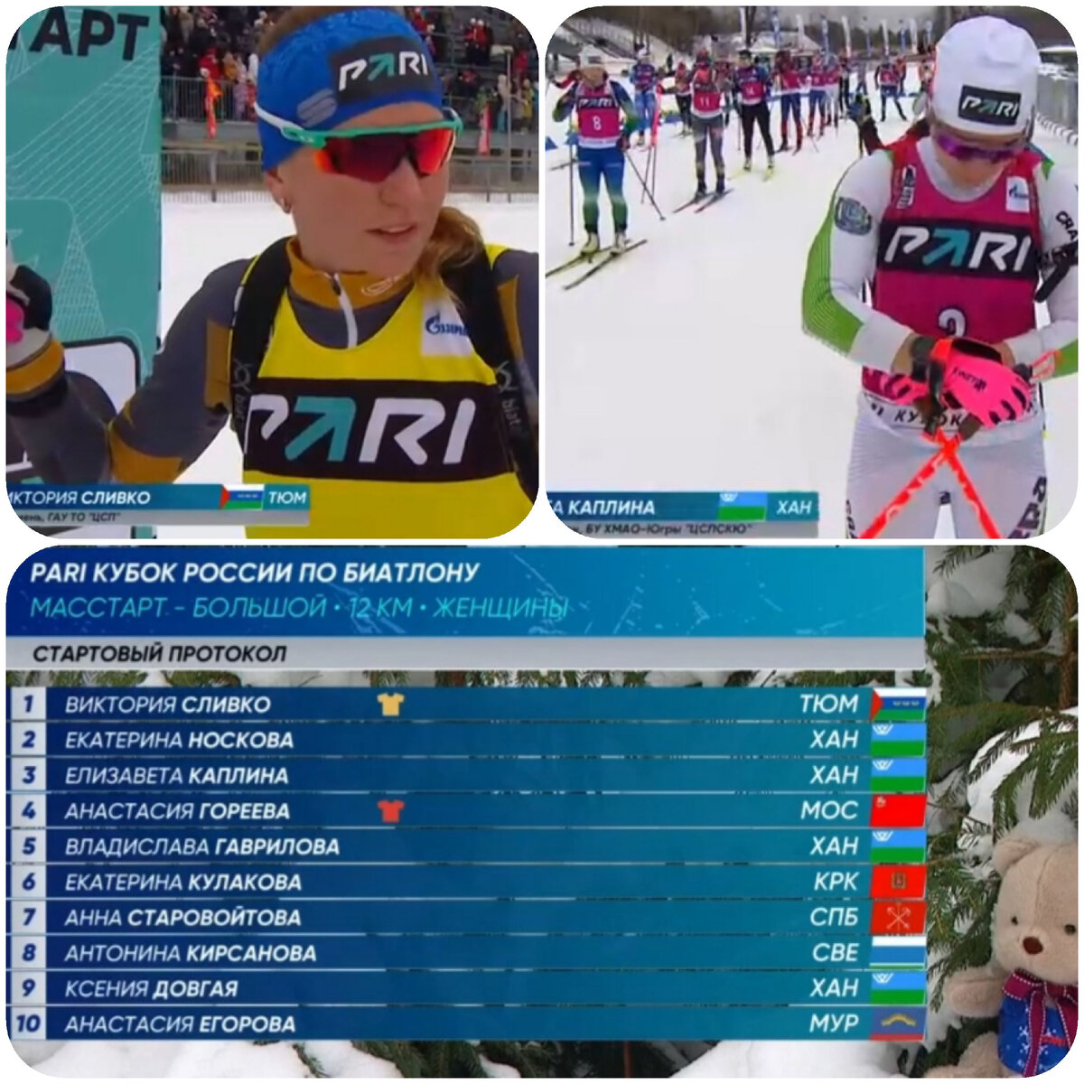 Старт биатлонисток