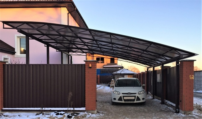 Пристройка-навес односкатный из ЛСТК