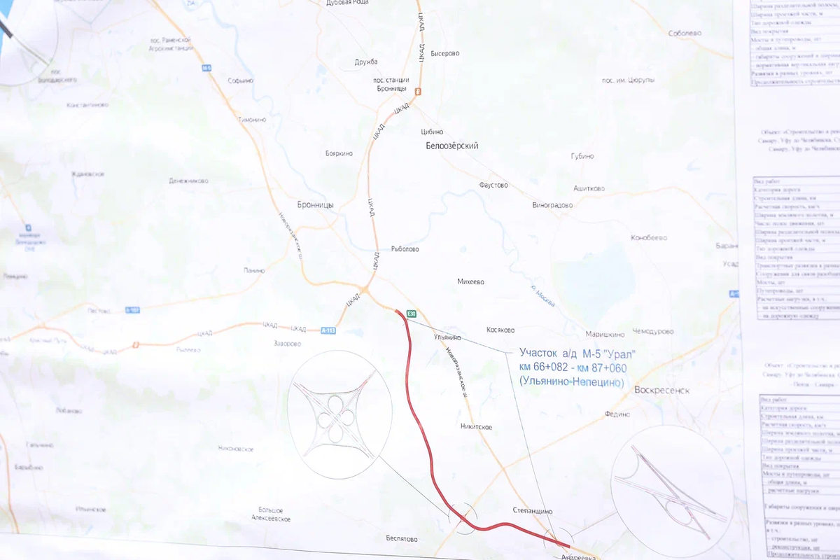 План трассы м5 урал