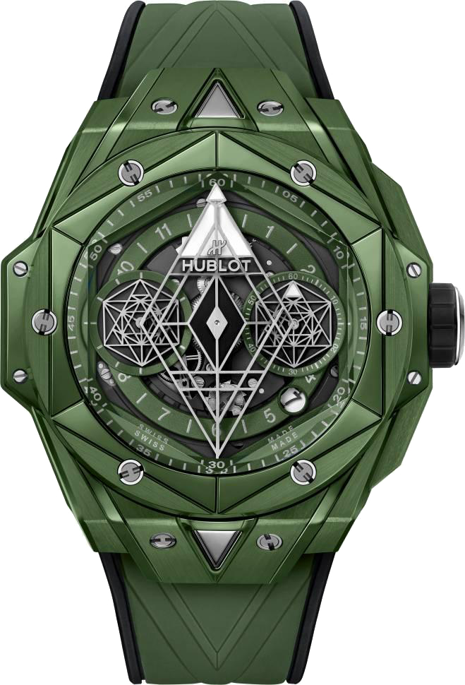 HUBLOT BIG BANG SANG BLEU II GREEN CERAMIC 418.GX.5207.RX.MXM22