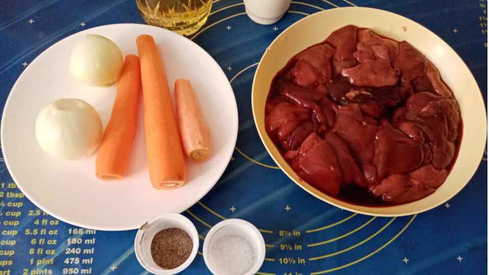 Куриная печень с луком и морковью. Рецепт приготовления.