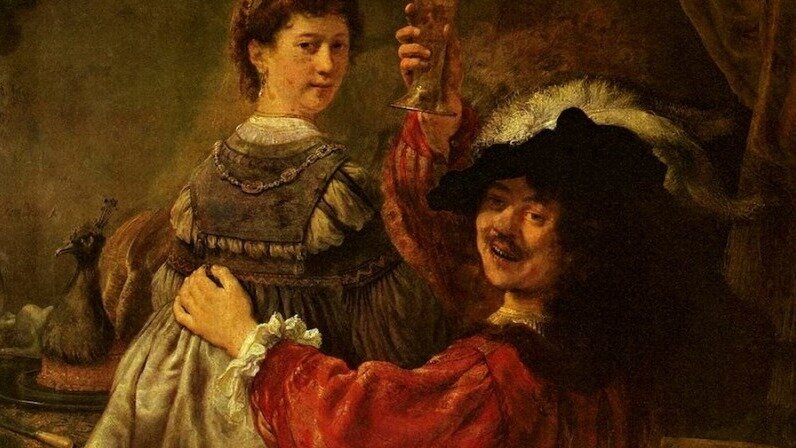 "Блудный сын в таверне". Автопортрет Рембрандта с женой Саскией