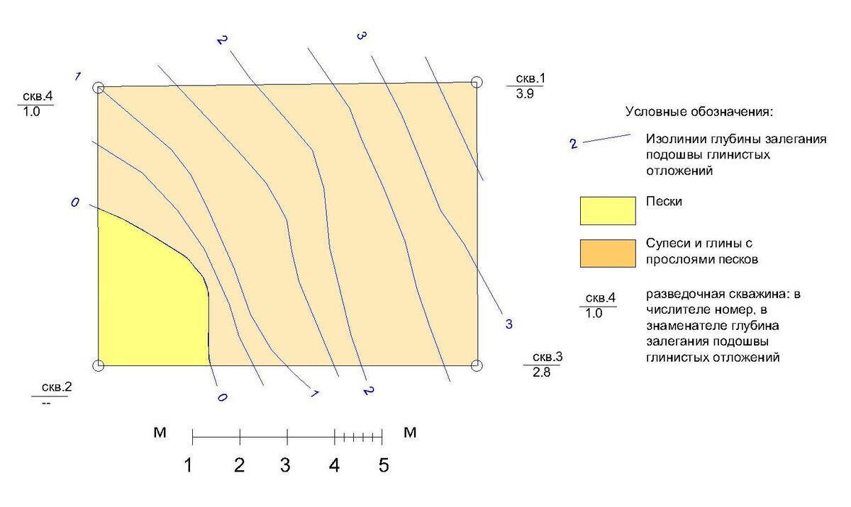 Вот и сама карта глубин залегания песков
