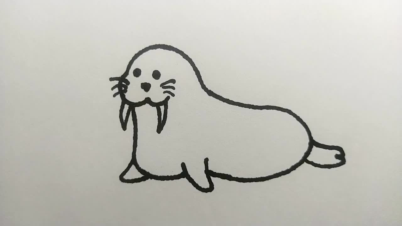 Как нарисовать моржа карандашом поэтапно ✏