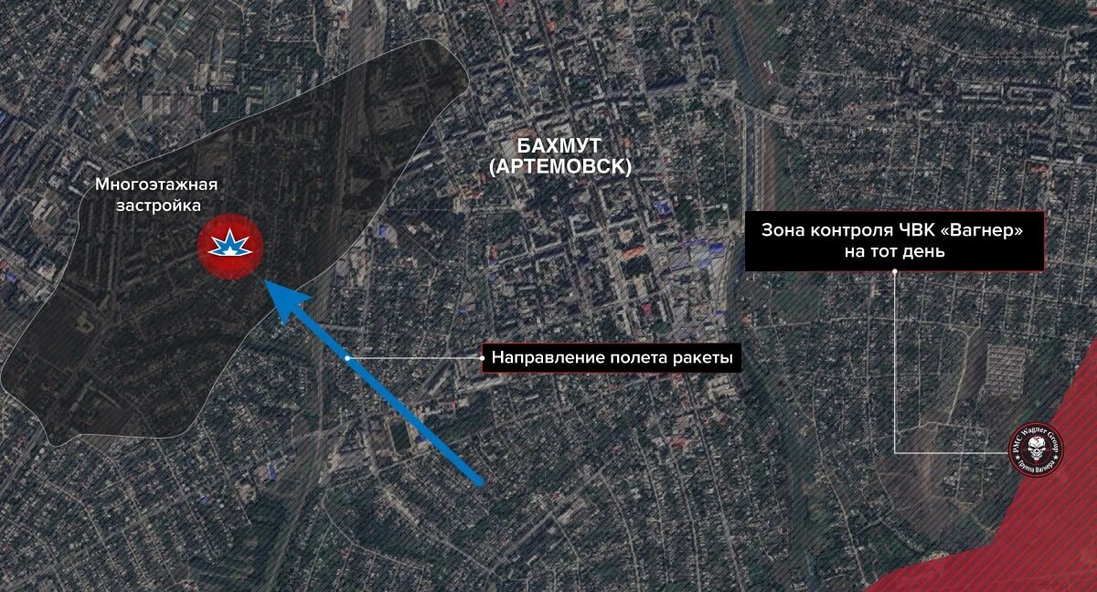 Карта расположения Пита Рида и ЧВК. Фото: Пресс-служба Пригожина | Telegram