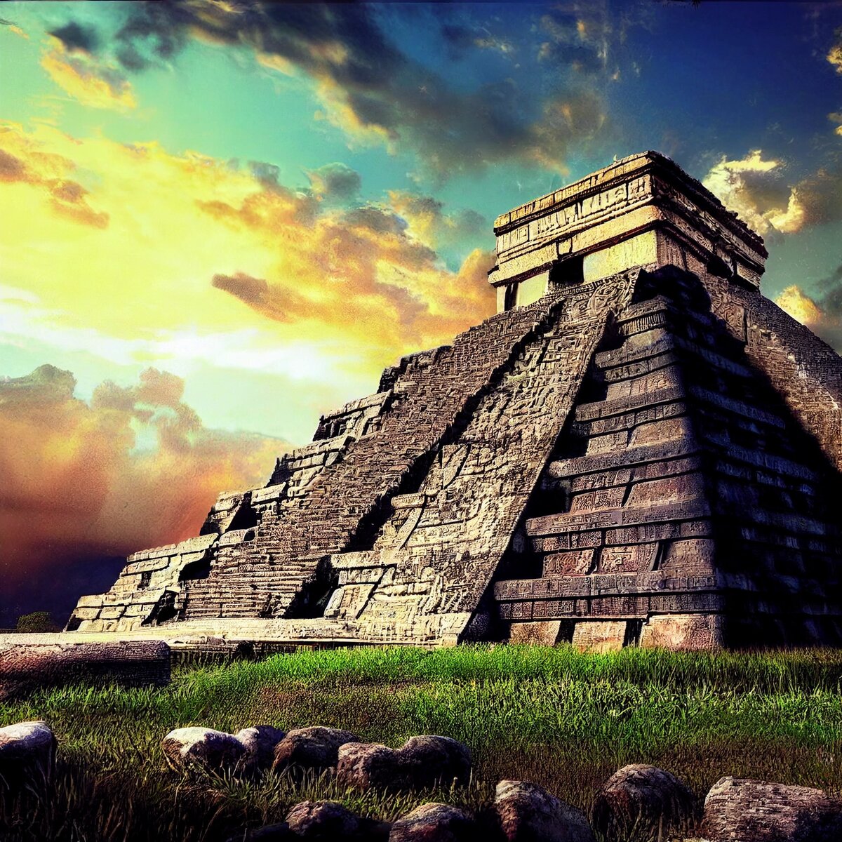 Храм майя. Пирами́да Кукулька́на (исп. Pirámide de Kukulkán, Templo de Kukulkán, «El Castillo») — храмовое сооружение, уцелевшее среди руин древнего города майя Чичен-Ица на полуострове Юкатан в Мексике. Кукулькан у майя являлся аналогом бога Кетцалькоатля.