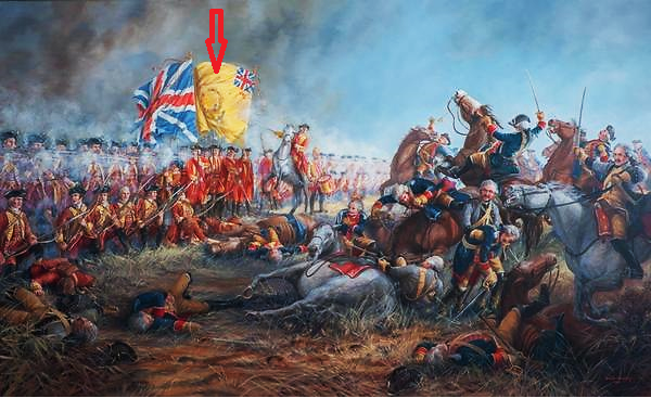 Битва при прусском городе Мидене 1759-го года между англичанами и французами, картина 18-го века. Обращает на себя внимание второй жёлтый флаг, - явно флаг Тартарии, но с символом Британии в кантоне (в углу флага). Сражение описывается неким "невиданным чудом в истории Нового времени": Шесть пехотных полков англичан сомкнутым строе пошли в атаку на французскую кавалерию, которая по закону того времени должна была бы сразу их смять. Но скорострельные ружья Американской Тартарии устроили шквальный огонь, уничтожая эскадрон за эскадроном.