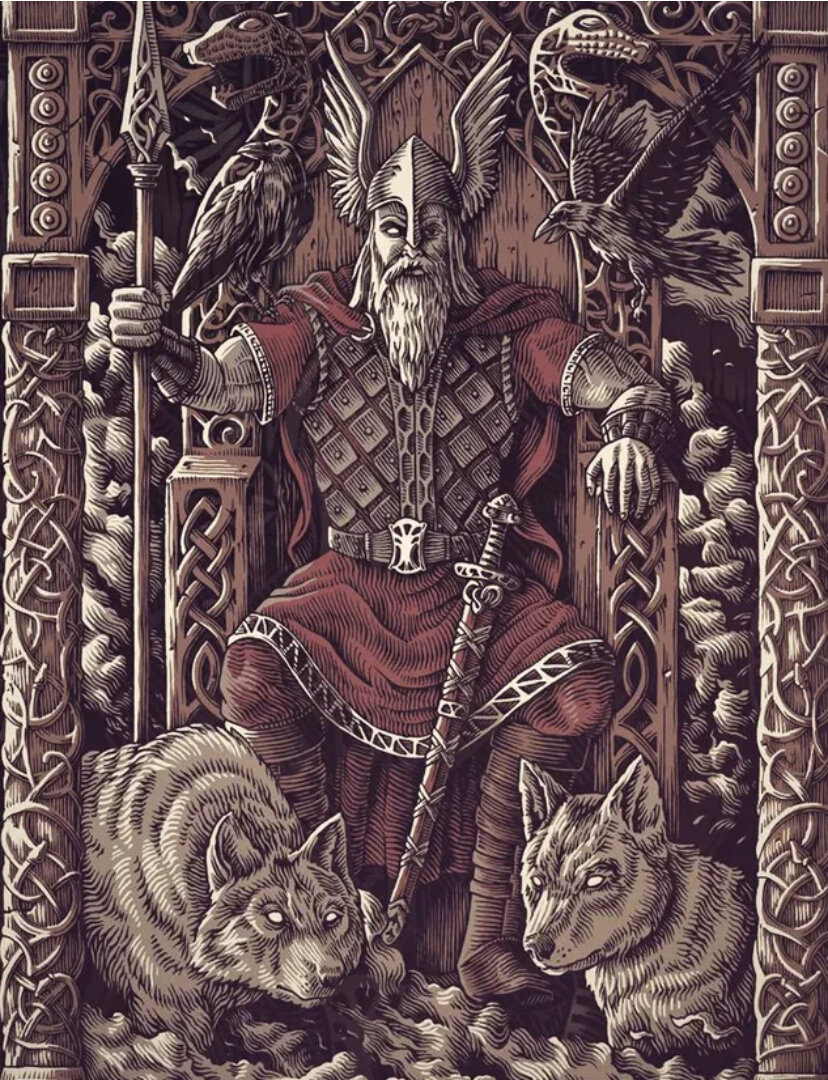 Один мифология. Скандинавская мифология Odin. Викинги Скандинавия мифология. Бог один в скандинавской мифологии. Гери и Фреки Скандинавская мифология.