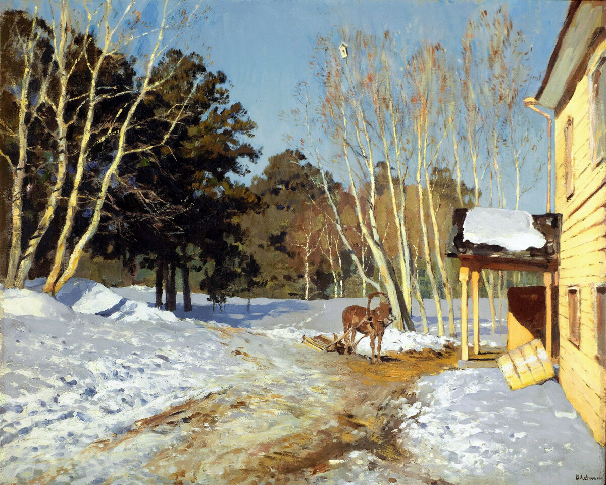 Источник: artchive.ru. Исаак Левитан «Март» (1895), 60×75 см, Государственная Третьяковская галерея