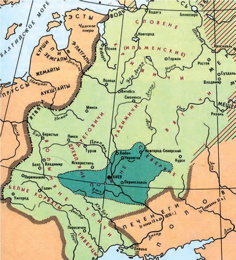 Объединение руси киев новгород. Вятичи на карте древней Руси. Территория расселения восточных славян вятичей. Восточнославянского племенного Союза вятичей. Вятичи территория расселения карта.