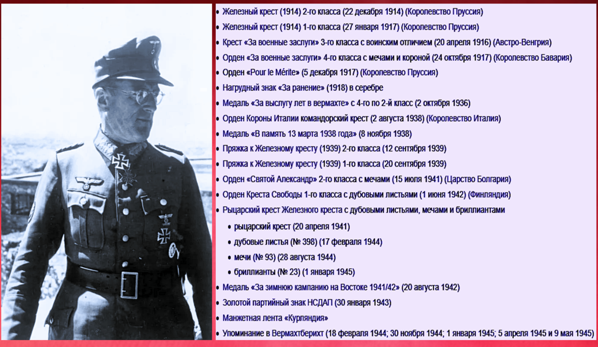Список наград принципиального фашиста.