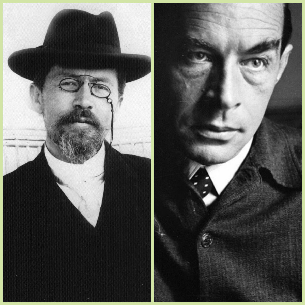 Чехов слева. Изображение из сети интернет и в свободном доступе. 