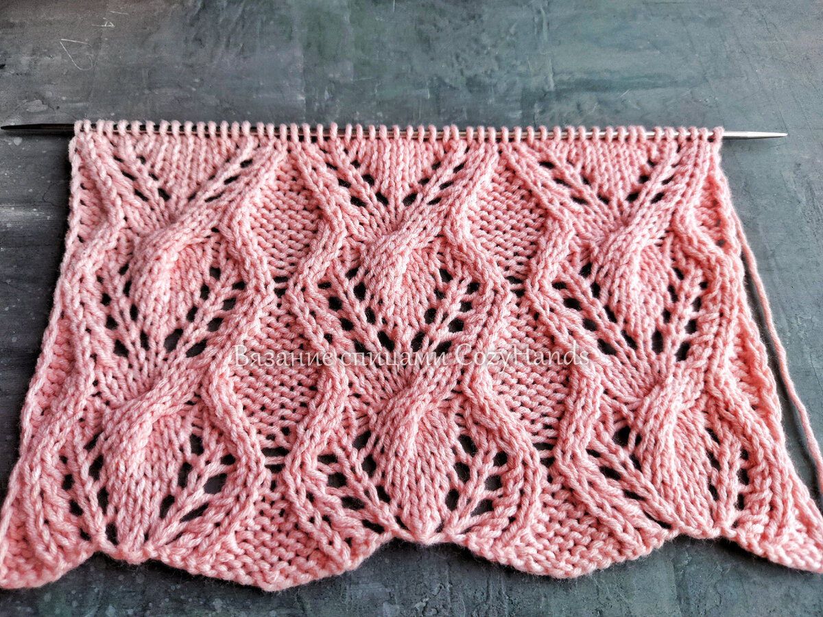 Узор спицами для вязания джемперов, кардиганов, пледов