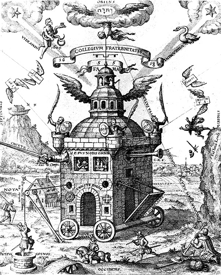 «Храм Братства розы и креста» на гравюре Даниэля Мёглинга (1618 год)
