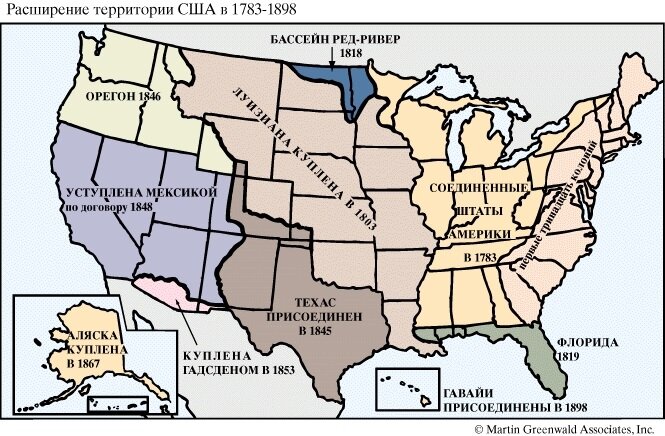 1783 год карта сша