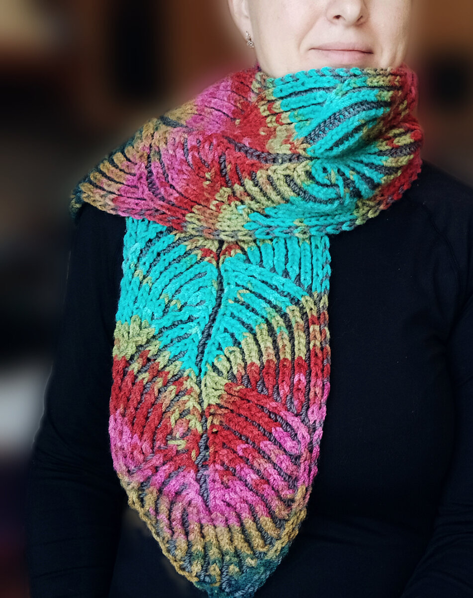 Шарф в технике бриошь